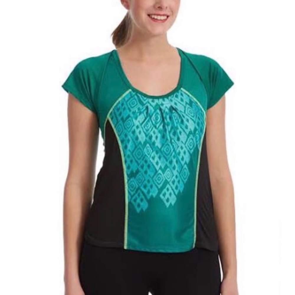 MOXIE CYCLING breathable stretchable short sleeve print top women’s Size Large